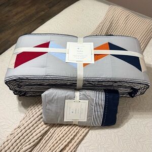 Pottery Barn Baby bumper pad and crib skirt